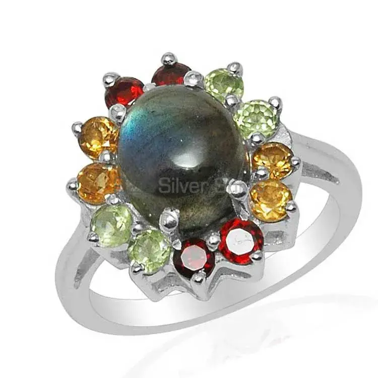 925 Sterling Silver Handmade Rings In Multi Gemstone Jewelry 925SR1500_1