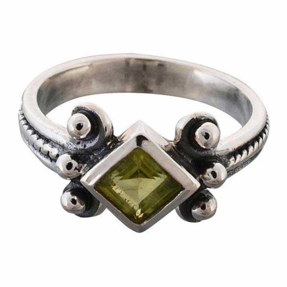 925 Sterling Silver Handmade Rings In Peridot Gemstone Jewelry 925SR985_0