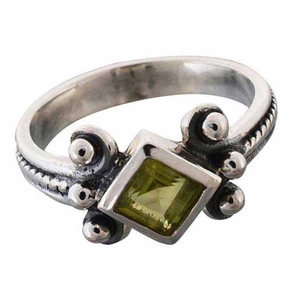 925 Sterling Silver Handmade Rings In Peridot Gemstone Jewelry 925SR985_1