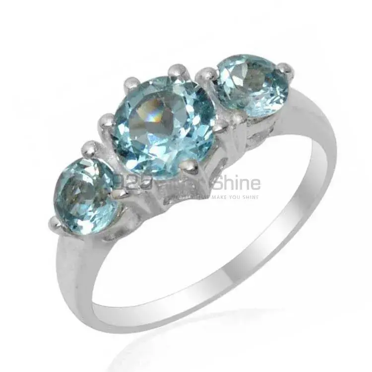 925 Sterling Silver Rings In Blue Topaz Gemstone Jewelry 925SR1811_1