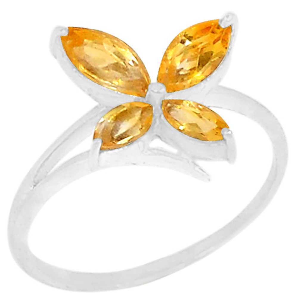 925 Sterling Silver Rings In Citrine Gemstone Jewelry 925SR891