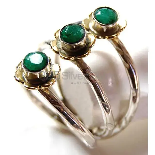 925 Sterling Silver Rings In Dyed Emerald Gemstone Jewelry 925SR3718_0