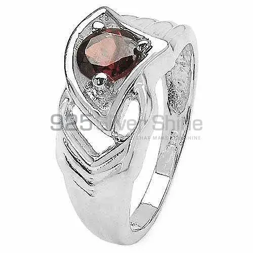 Handmade Sterling Silver Garnet Cut Stone Rings 925SR3151_1