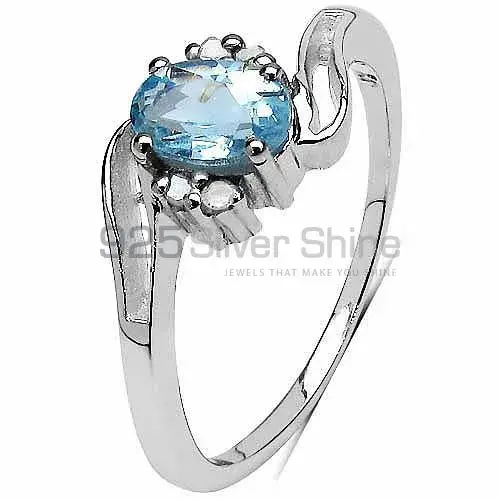 925 Sterling Silver Rings In Blue Topaz Gemstone Jewelry 925SR3161_2