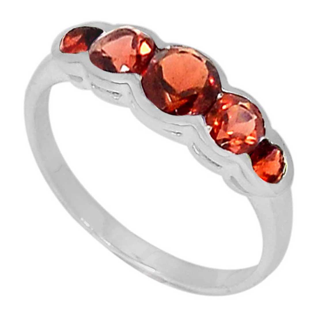 925 Sterling Silver Rings In Garnet Gemstone Jewelry 925SR901_1