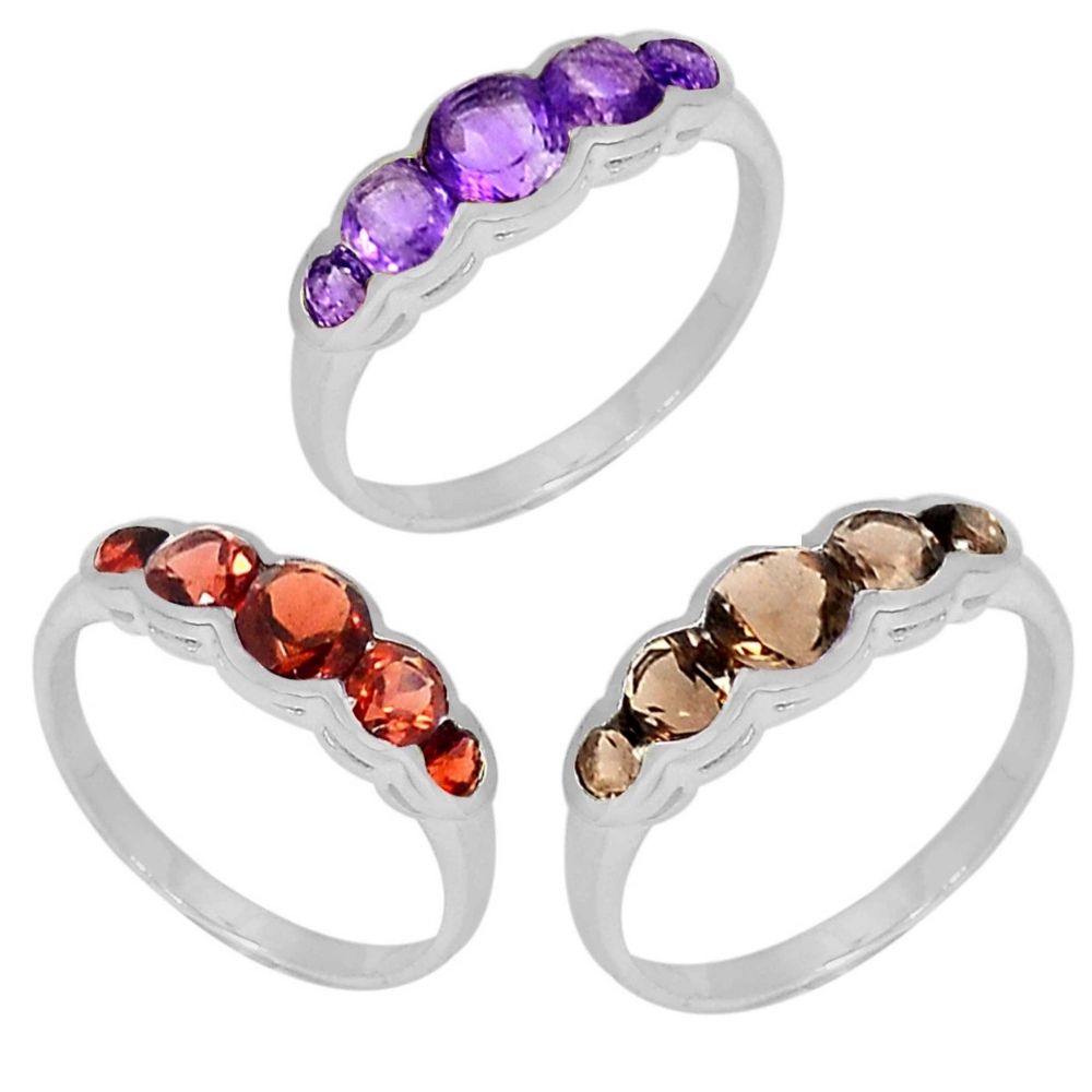 925 Sterling Silver Rings In Garnet Gemstone Jewelry 925SR901_2