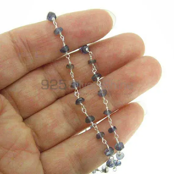 Iolite rosary chain. "Wire Wrapped 1 Feet Roll Chain" 925RC234_0