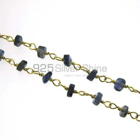 Iolite rosary chain. "Wire Wrapped 1 Feet Roll Chain" 925RC234_1