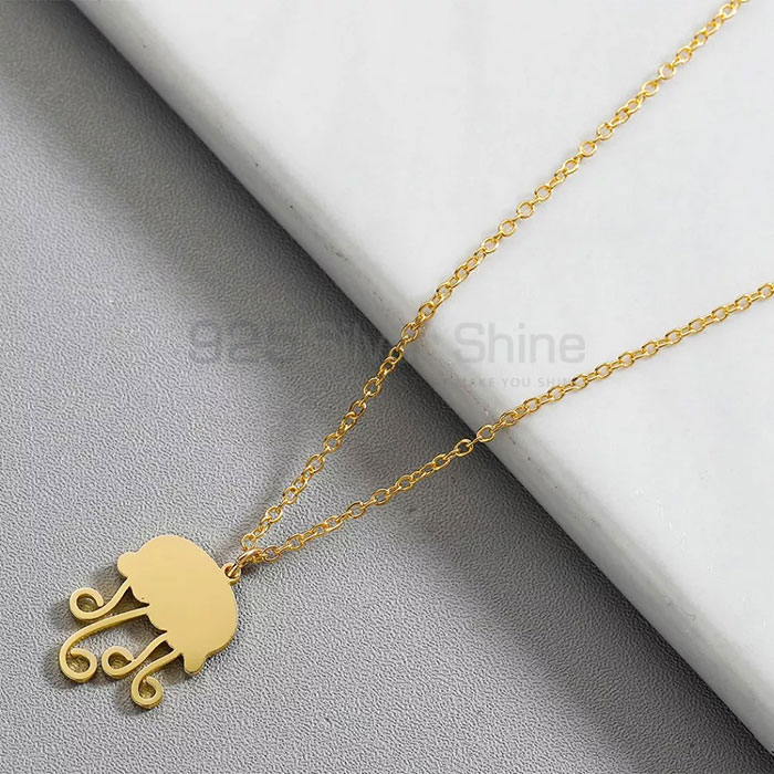 Jellyfish Necklace, Animal Minimalist Necklace In 925 Sterling Silver AMN121_1