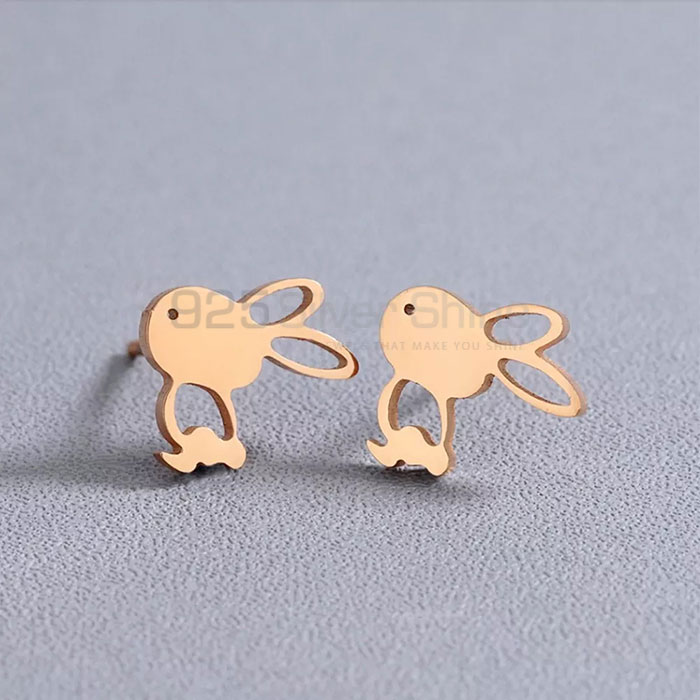 Joyful Bunny Earring, Animal Minimalist Earring In 925 Sterling Silver AME79_0