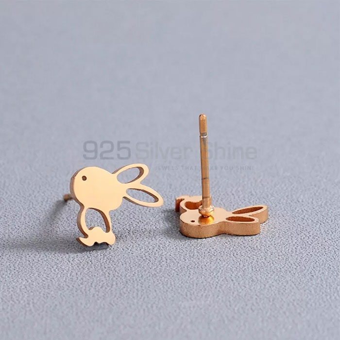 Joyful Bunny Earring, Animal Minimalist Earring In 925 Sterling Silver AME79_1