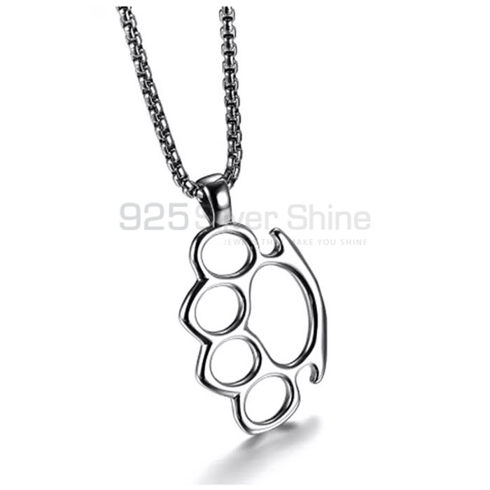 Knuckle Duster Punch Ring Necklace, Animal Minimalist Necklace In 925 Sterling Silver AMN219