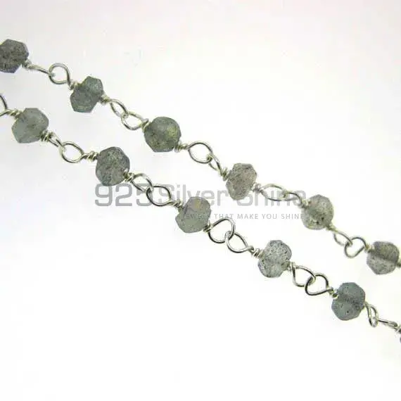 Labradorite rosary chain. "Wire Wrapped 1 Feet Roll Chain" 925RC235_0