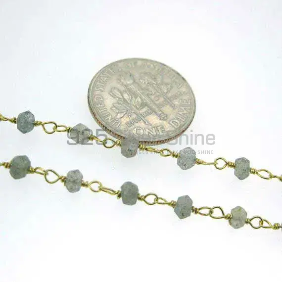 Labradorite rosary chain. "Wire Wrapped 1 Feet Roll Chain" 925RC235_3