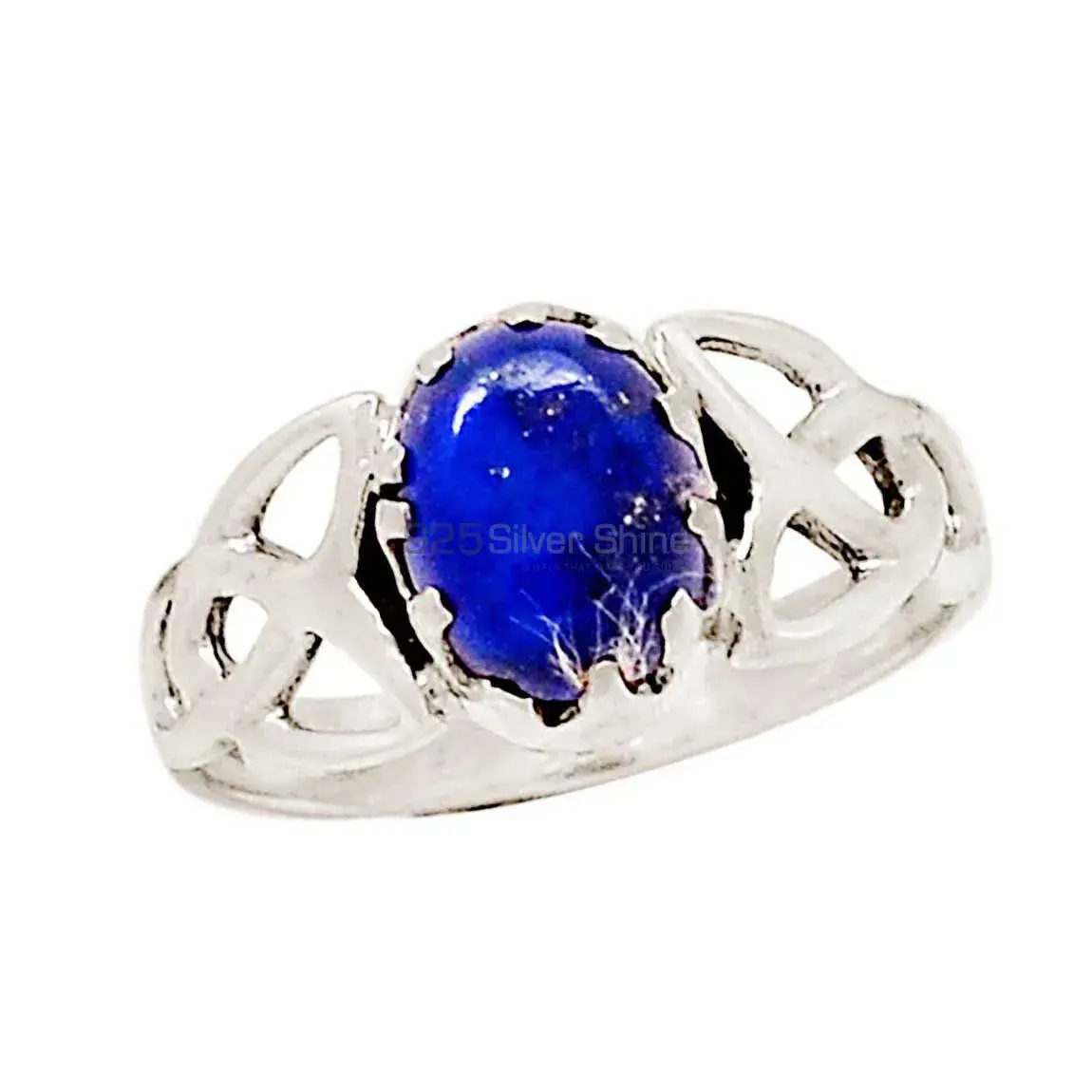 Lapis Cabochon Stone Rings In Silver 925SR2324_1