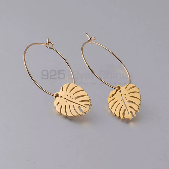 Fashionable Sterling Silver Flower Minimalist Dangle Earring FWME192_0