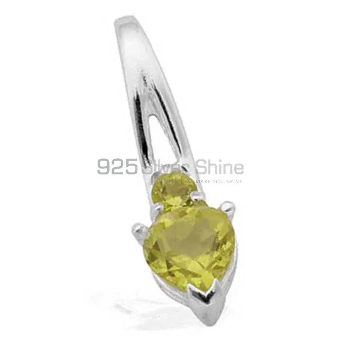Lemon Quartz Gemstone Pendants In Fine Sterling Silver Jewelry 925SP1593_1