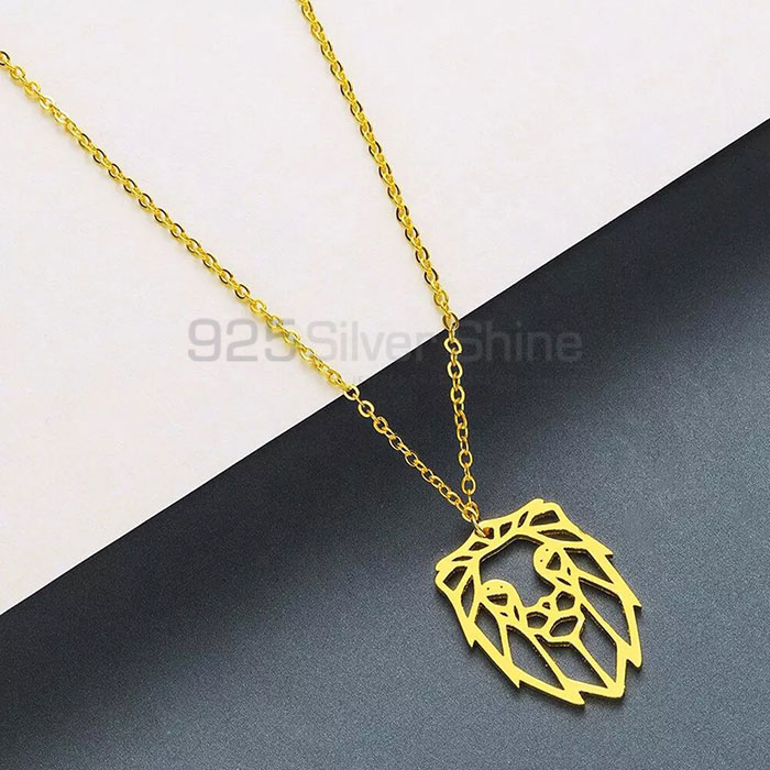 Lion Head Necklace, Animal Minimalist Necklace In 925 Sterling Silver AMN196_1