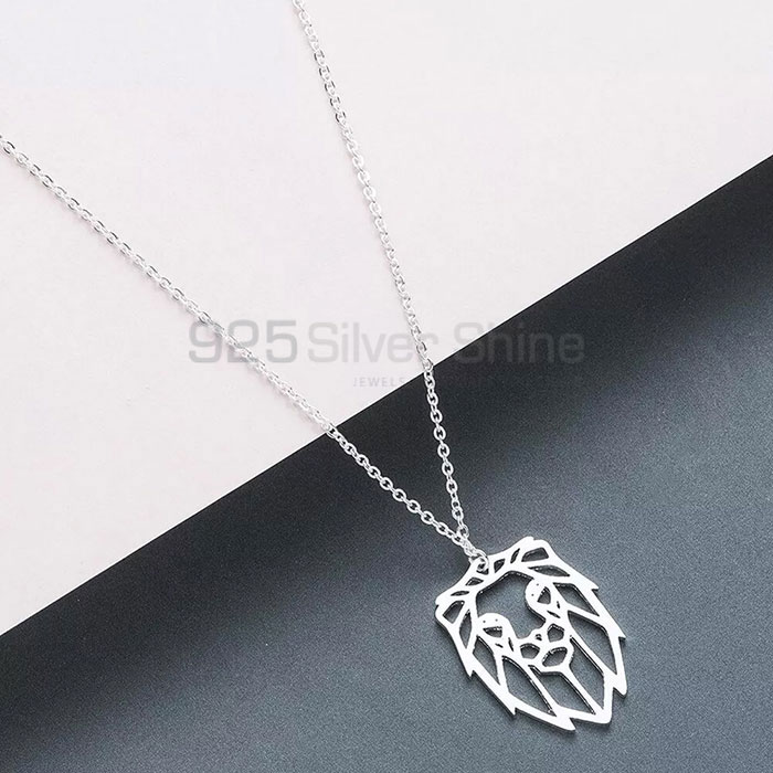 Lion Head Necklace, Animal Minimalist Necklace In 925 Sterling Silver AMN196_2