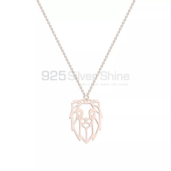 Lion Head Necklace, Animal Minimalist Necklace In 925 Sterling Silver AMN196_4