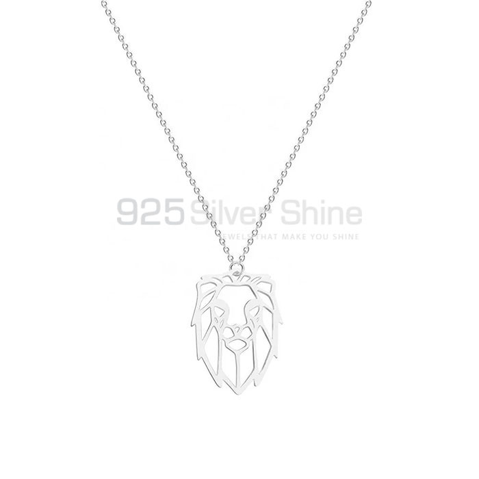Lion Head Necklace, Animal Minimalist Necklace In 925 Sterling Silver AMN196_5