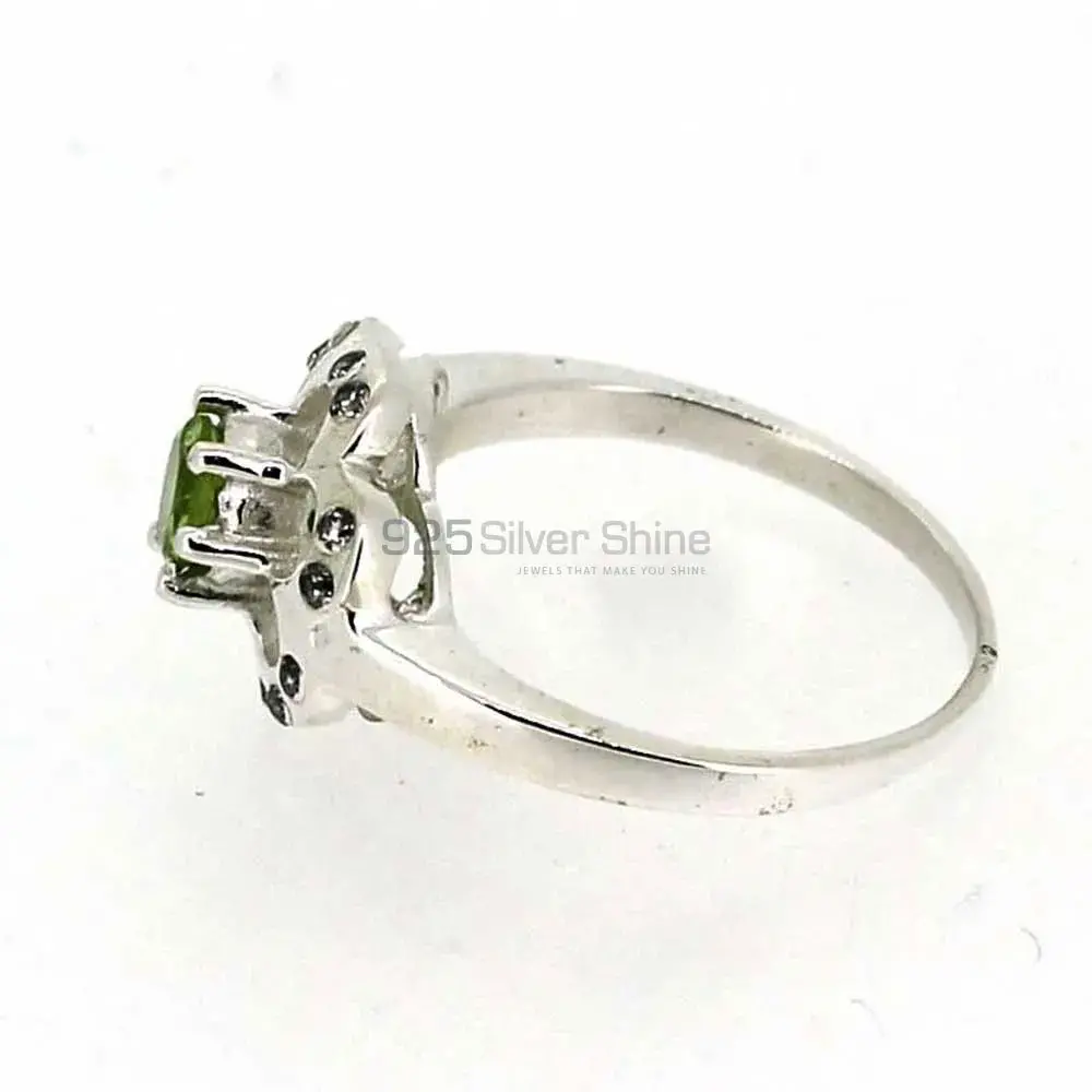 Faceted Peridot Gemstone Sterling Silver rings 925SR041-5_1