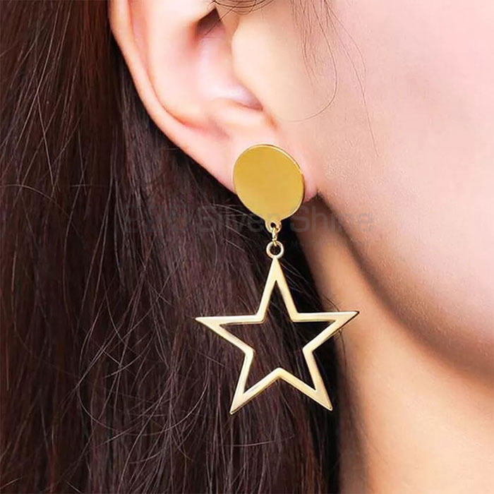 Lovely Star Cut Stud Earring In 925 Sterling Silver STME482_1