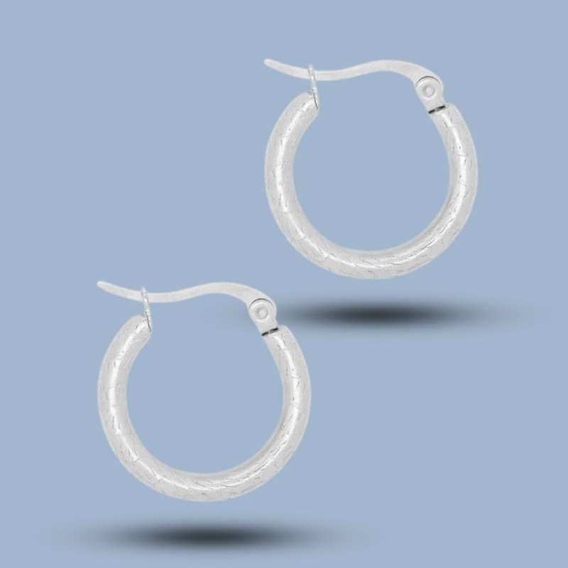 Minimalist 925 Sterling Silver Endless Thin Hoop Earrings 925She267_0