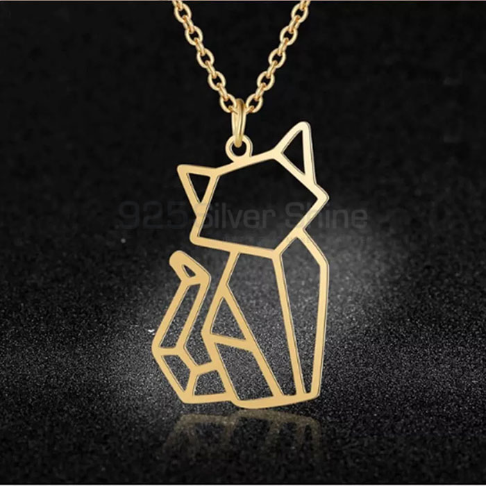 Modern Cat Necklace, Animal Minimalist Necklace In 925 Sterling Silver AMN216_0