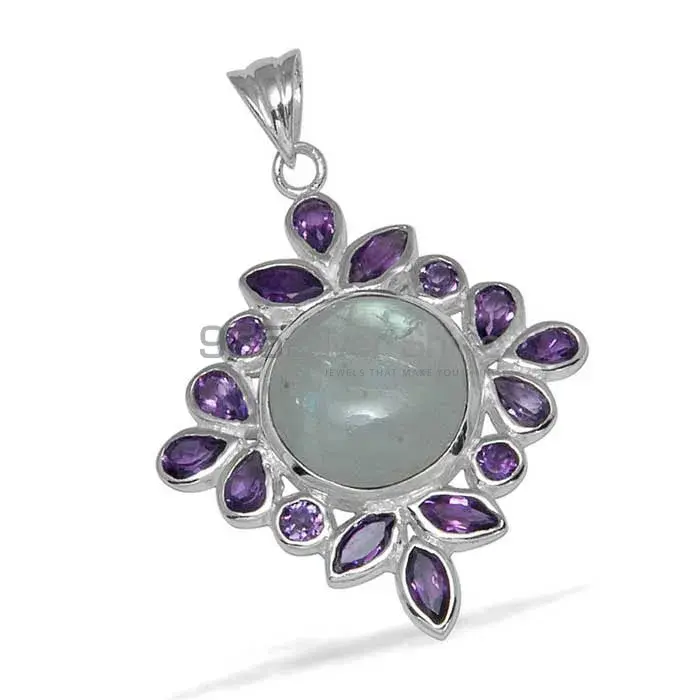 Multi Gemstone Pendants In 925 Solid Silver Jewelry 925SP1444_1