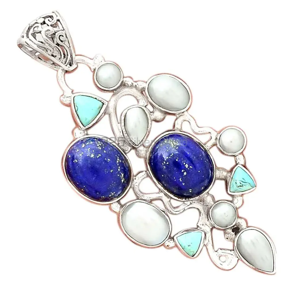 Multi Gemstone Pendants In 925 Fine Silver Jewelry 925SP12-2_2
