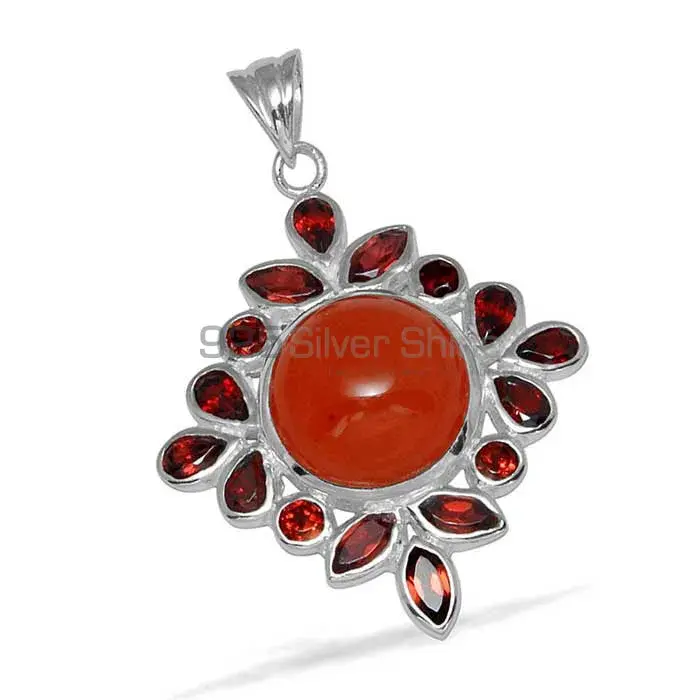 Multi Gemstone Pendants In 925 Fine Silver Jewelry 925SP1445_1