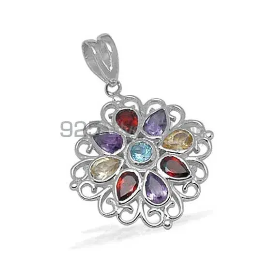 Multi Gemstone Pendants In Solid Sterling Silver Jewelry 925SP1392_0