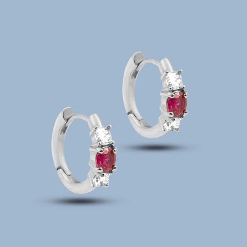 Multi Stone 925 Sterling Silver Helix Earring Hoop 925She127_0