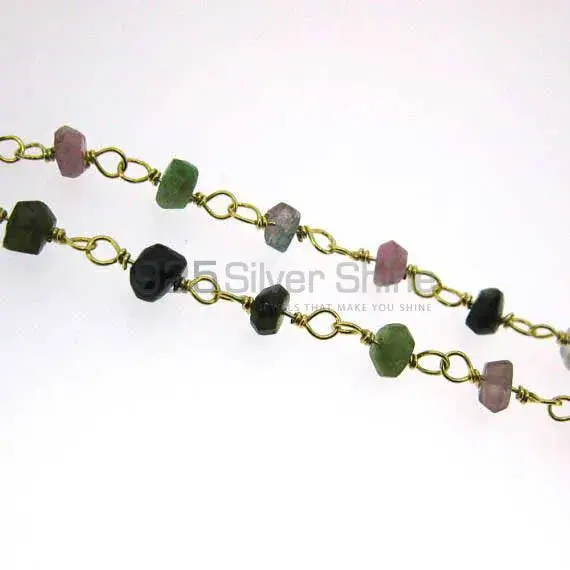 Multi stone rosary chain. "Wire Wrapped 1 Feet Roll Chain" 925RC236_4