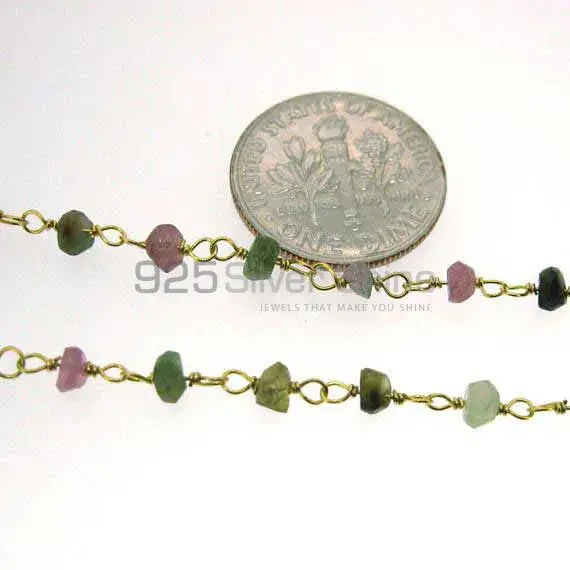 Multi stone rosary chain. "Wire Wrapped 1 Feet Roll Chain" 925RC236_5