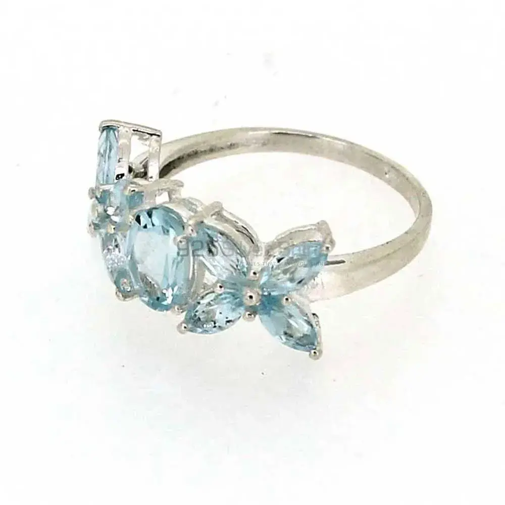 Blue Topaz Semi Precious Gemstone Ring In Sterling Silver 925SR05-2_0