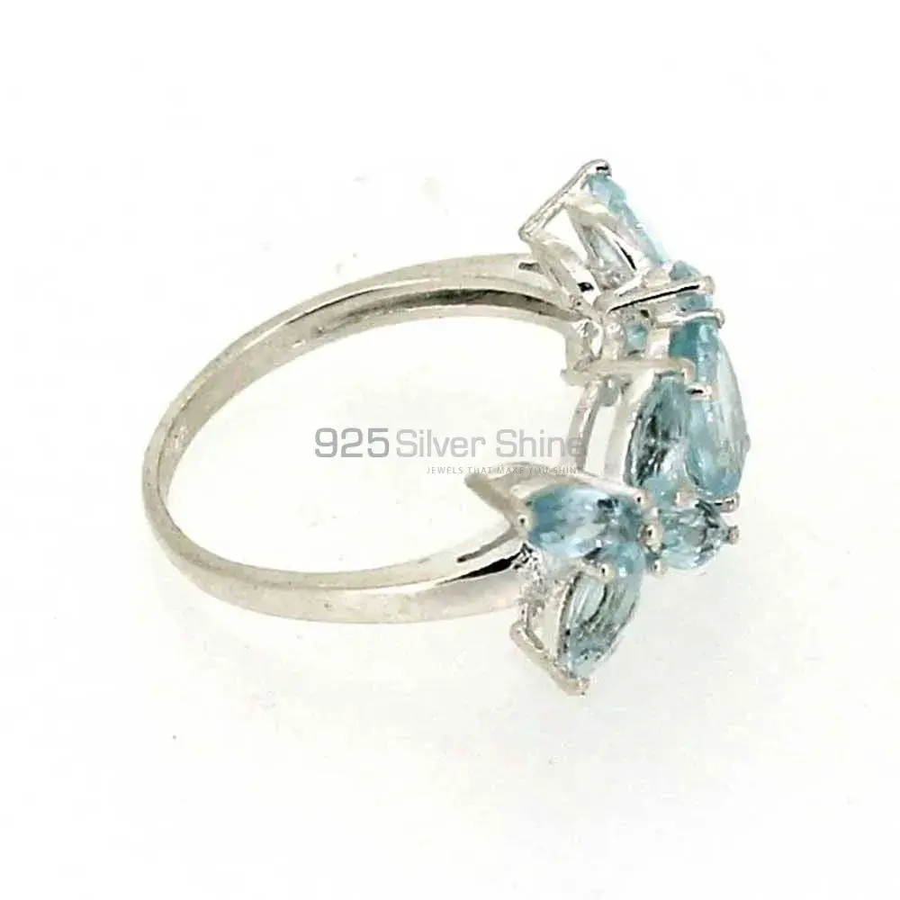 Blue Topaz Semi Precious Gemstone Ring In Sterling Silver 925SR05-2_1