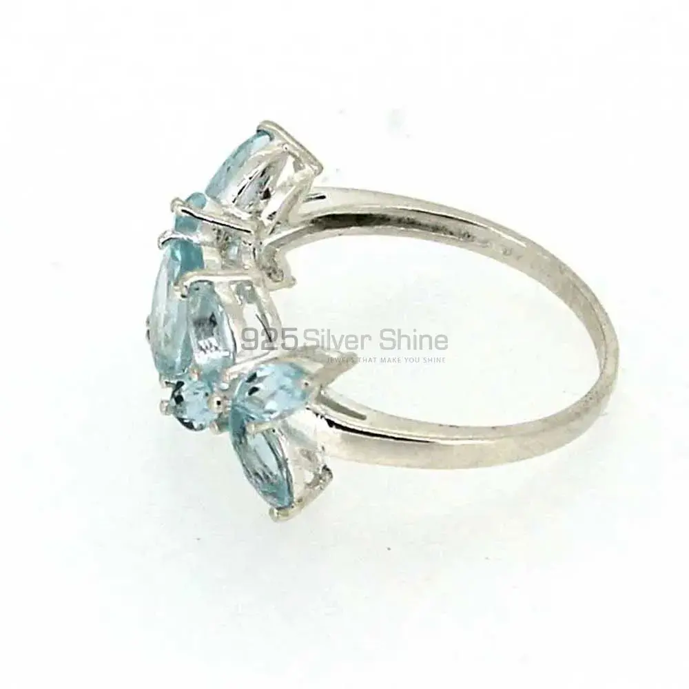 Blue Topaz Semi Precious Gemstone Ring In Sterling Silver 925SR05-2_2
