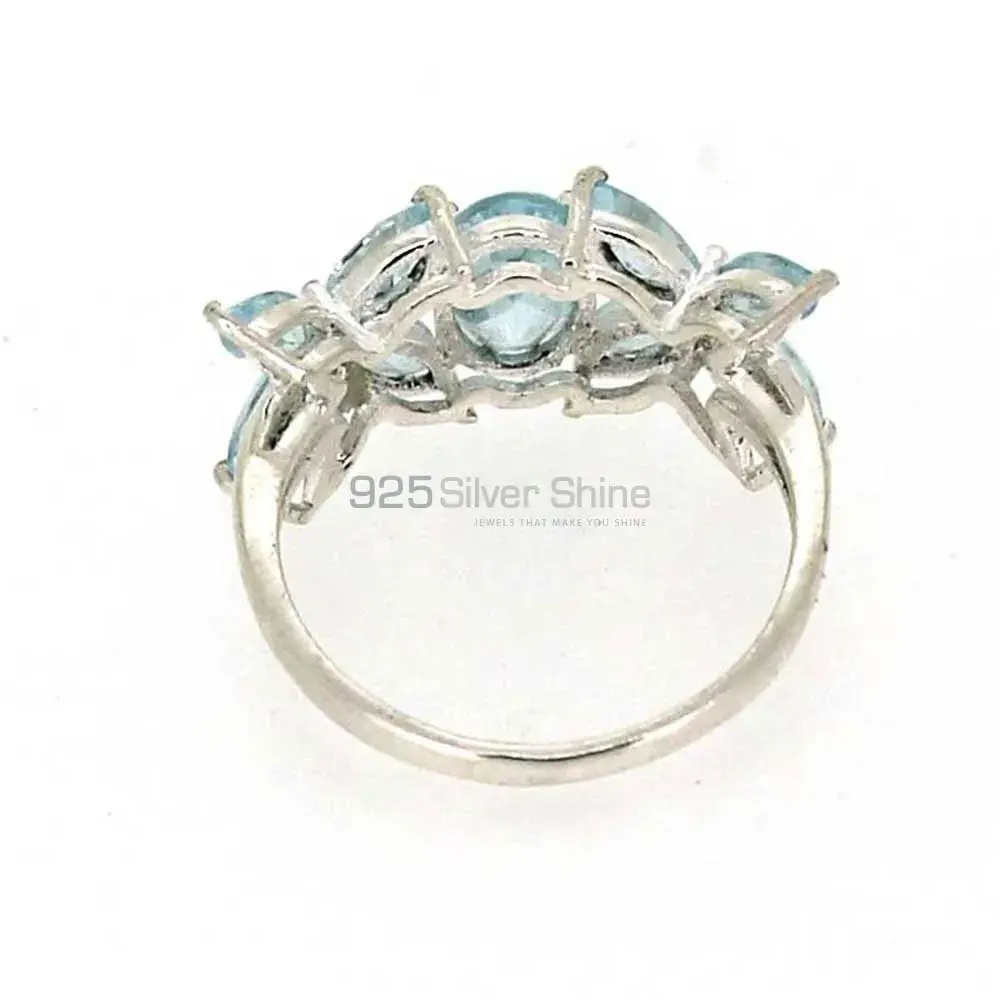 Blue Topaz Semi Precious Gemstone Ring In Sterling Silver 925SR05-2_3