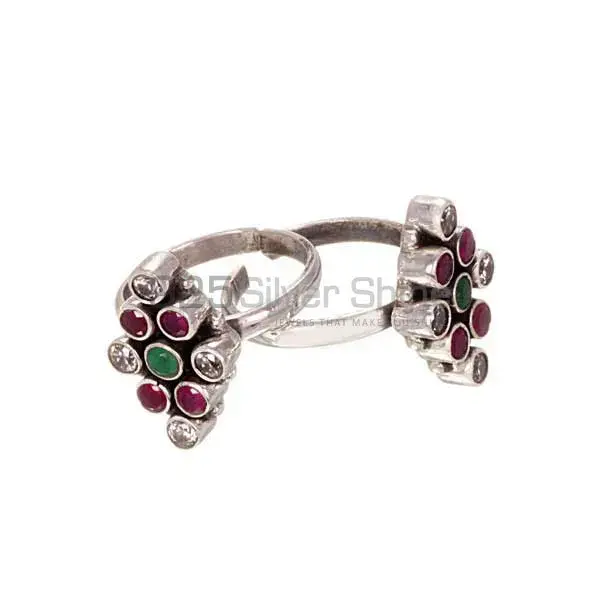 Multi Stone Toe Rings In 925 Silver Jewelry 925STR21