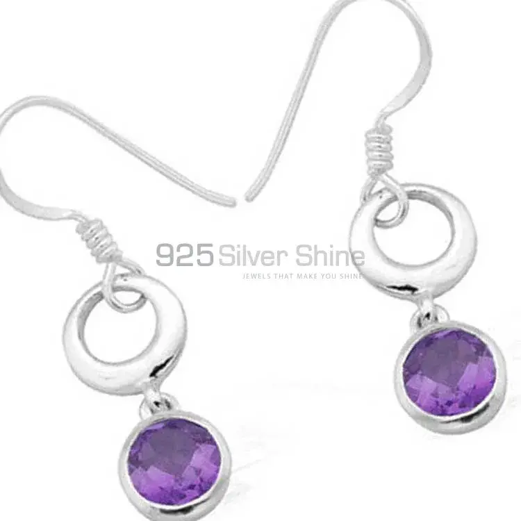 Natural Amethyst Gemstone Earrings In 925 Sterling Silver Jewelry 925SE970_1