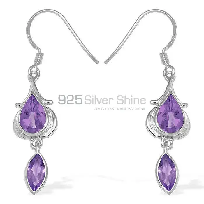 Natural Amethyst Gemstone Earrings In 925 Sterling Silver 925SE1098_0