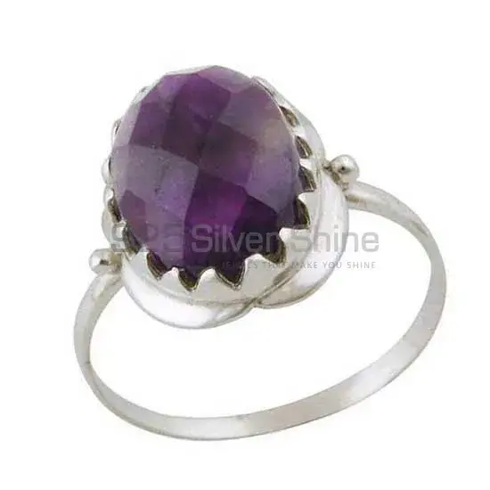 Amethyst Gemstone Sterling Silver Wedding Rings 925SR3386_1