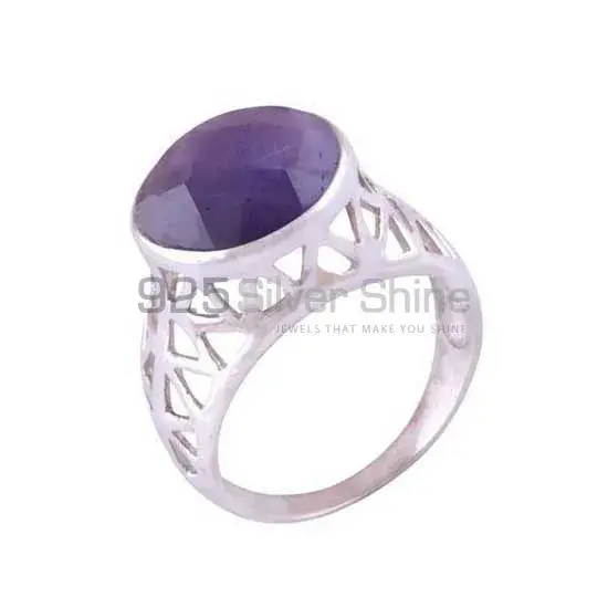 Faceted Amethyst Stone Sterling Silver Rings 925SR3514_1