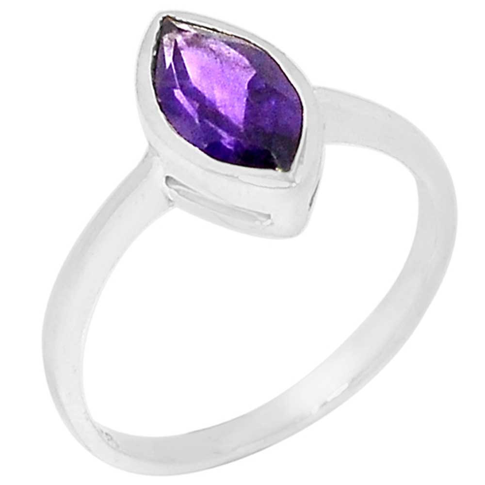 Natural Amethyst Gemstone Rings In Solid 925 Silver 925SR926_0