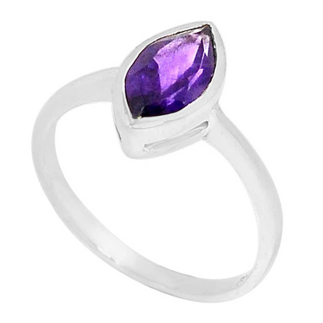 Natural Amethyst Gemstone Rings In Solid 925 Silver 925SR926_1