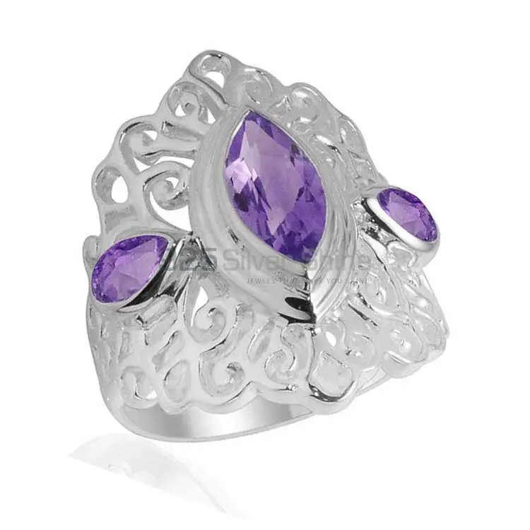 Natural Amethyst Gemstone Rings In 925 Sterling Silver Jewelry 925SR2095_1