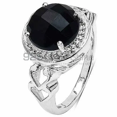 Natural Black Onyx Gemstone Rings In Fine 925 Sterling Silver 925SR3283_2