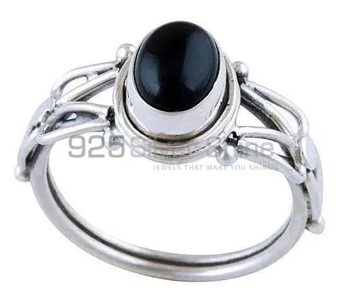 Natural Black Onyx Gemstone Rings In Solid 925 Silver 925SR2791_1